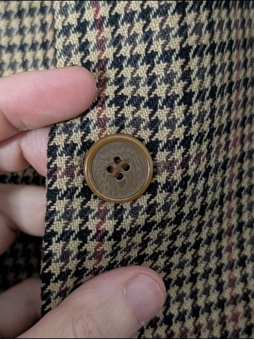 Loro Piana PURE CASHMERE Brown/Tan Houndstooth Sport Coat Made In Italy 46L